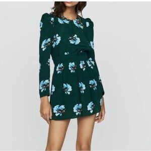 Maje Silk Ikoise Pleated Floral Print Playsuit Size XS‎ EU 36